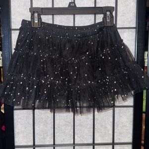 & Other Stories Black Tulle Skirt with Sequins